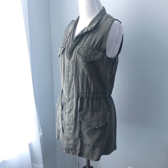 XS Mossimo Utility Style Vest Army Green - Picture 6 of 7